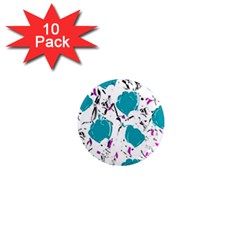 Cyan Roses 1  Mini Magnet (10 Pack) 