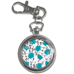 Cyan Roses Key Chain Watches by Valentinaart