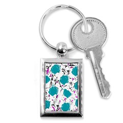 Cyan Roses Key Chains (rectangle) 