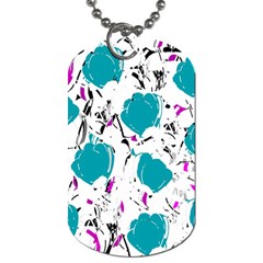 Cyan Roses Dog Tag (two Sides)