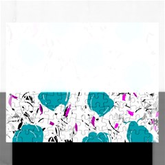 Cyan Roses Rectangular Jigsaw Puzzl