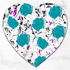 Cyan Roses Jigsaw Puzzle (heart)