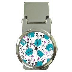 Cyan Roses Money Clip Watches