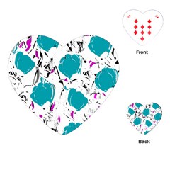 Cyan Roses Playing Cards (heart) 