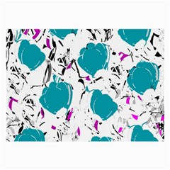 Cyan Roses Large Glasses Cloth (2-side)