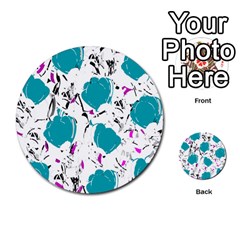 Cyan Roses Multi-purpose Cards (round)  by Valentinaart