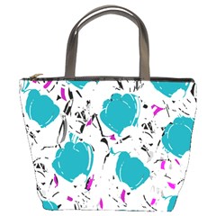 Cyan Roses Bucket Bags by Valentinaart