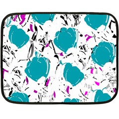 Cyan Roses Double Sided Fleece Blanket (mini) 