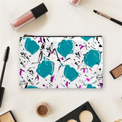 Cyan Roses Cosmetic Bag (medium) 