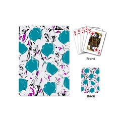 Cyan Roses Playing Cards (mini)  by Valentinaart