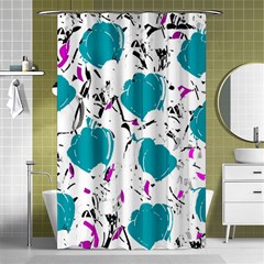 Cyan Roses Shower Curtain 48  X 72  (small)  by Valentinaart