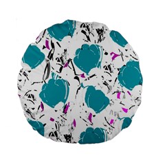 Cyan Roses Standard 15  Premium Round Cushions