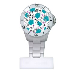 Cyan Roses Plastic Nurses Watch