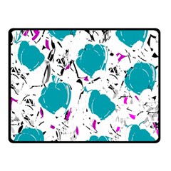 Cyan Roses Double Sided Fleece Blanket (small) 