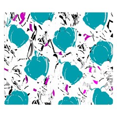 Cyan Roses Double Sided Flano Blanket (small) 