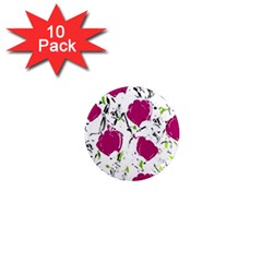 Magenta Roses 1  Mini Magnet (10 Pack) 