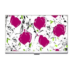 Magenta Roses Business Card Holders by Valentinaart