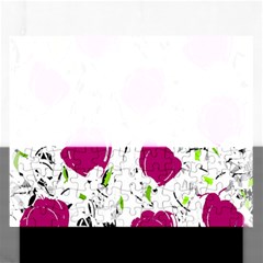 Magenta Roses Rectangular Jigsaw Puzzl