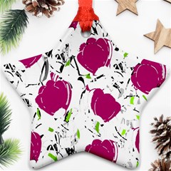 Magenta Roses Star Ornament (two Sides)  by Valentinaart