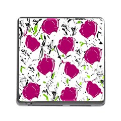 Magenta Roses Memory Card Reader (square)