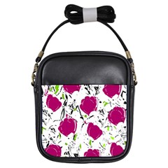 Magenta Roses Girls Sling Bags