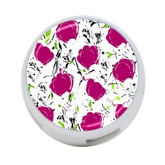 Magenta Roses 4-port Usb Hub (one Side)