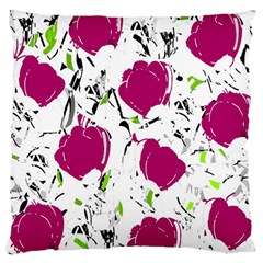 Magenta Roses Large Cushion Case (one Side)