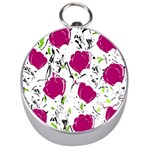 Magenta roses Silver Compasses Front