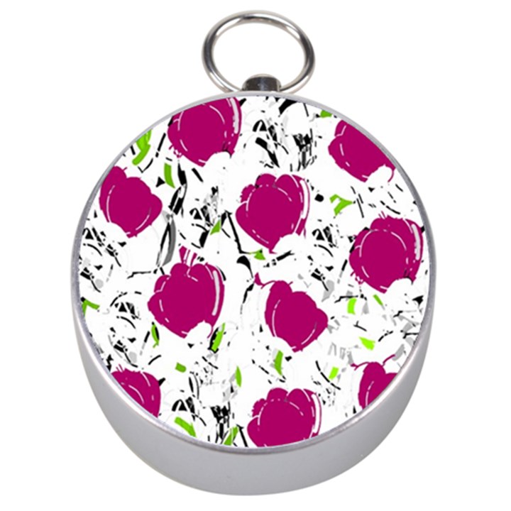 Magenta roses Silver Compasses