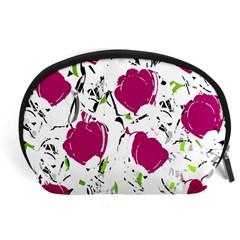 Magenta Roses Accessory Pouches (large)  by Valentinaart