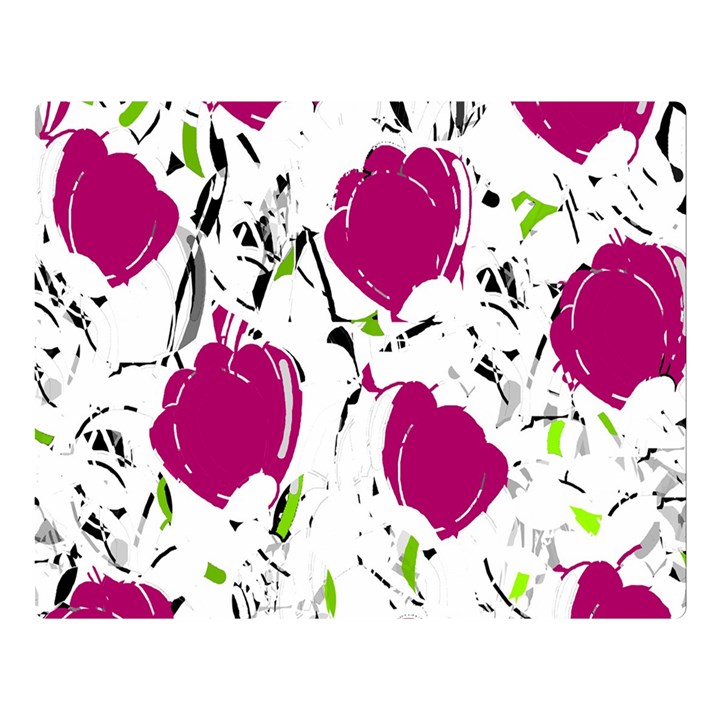 Magenta roses Double Sided Flano Blanket (Large) 