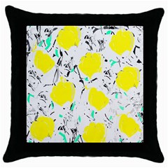 Yellow Roses 2 Throw Pillow Case (black) by Valentinaart