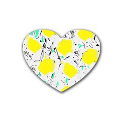 Yellow Roses 2 Rubber Coaster (heart) 