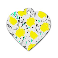 Yellow Roses 2 Dog Tag Heart (two Sides)