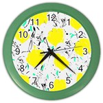 Yellow roses 2 Color Wall Clocks Front