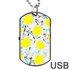 Yellow Roses 2 Dog Tag Usb Flash (one Side)