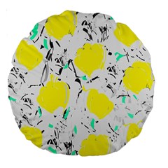 Yellow Roses 2 Large 18  Premium Round Cushions