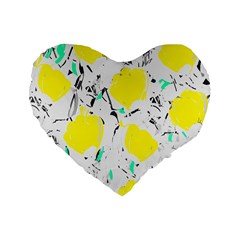 Yellow Roses 2 Standard 16  Premium Heart Shape Cushions