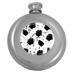 Black Roses Round Hip Flask (5 Oz) by Valentinaart