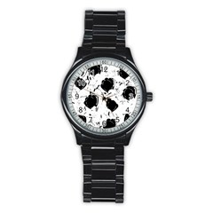 Black Roses Stainless Steel Round Watch by Valentinaart