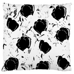 Black Roses Large Flano Cushion Case (one Side) by Valentinaart