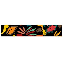 Colorful Leaves Design On Black Background  Flano Scarf (large)  by GabriellaDavid