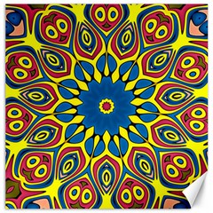 Yellow Flower Mandala Canvas 12  X 12  