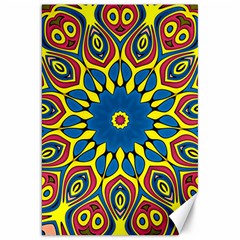 Yellow Flower Mandala Canvas 20  X 30  