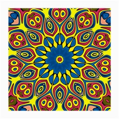 Yellow Flower Mandala Medium Glasses Cloth by designworld65