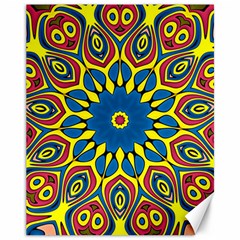 Yellow Flower Mandala Canvas 11  X 14   by designworld65