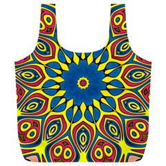 Yellow Flower Mandala Full Print Recycle Bags (l)  by designworld65