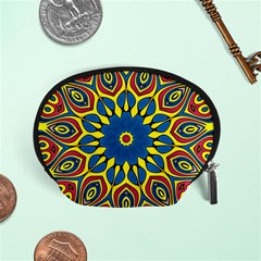 Yellow Flower Mandala Accessory Pouches (small)  by designworld65