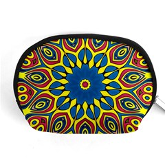 Yellow Flower Mandala Accessory Pouches (medium) 