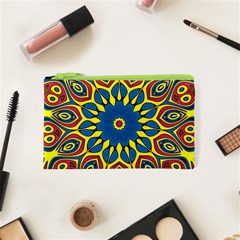 Yellow Flower Mandala Cosmetic Bag (xs)